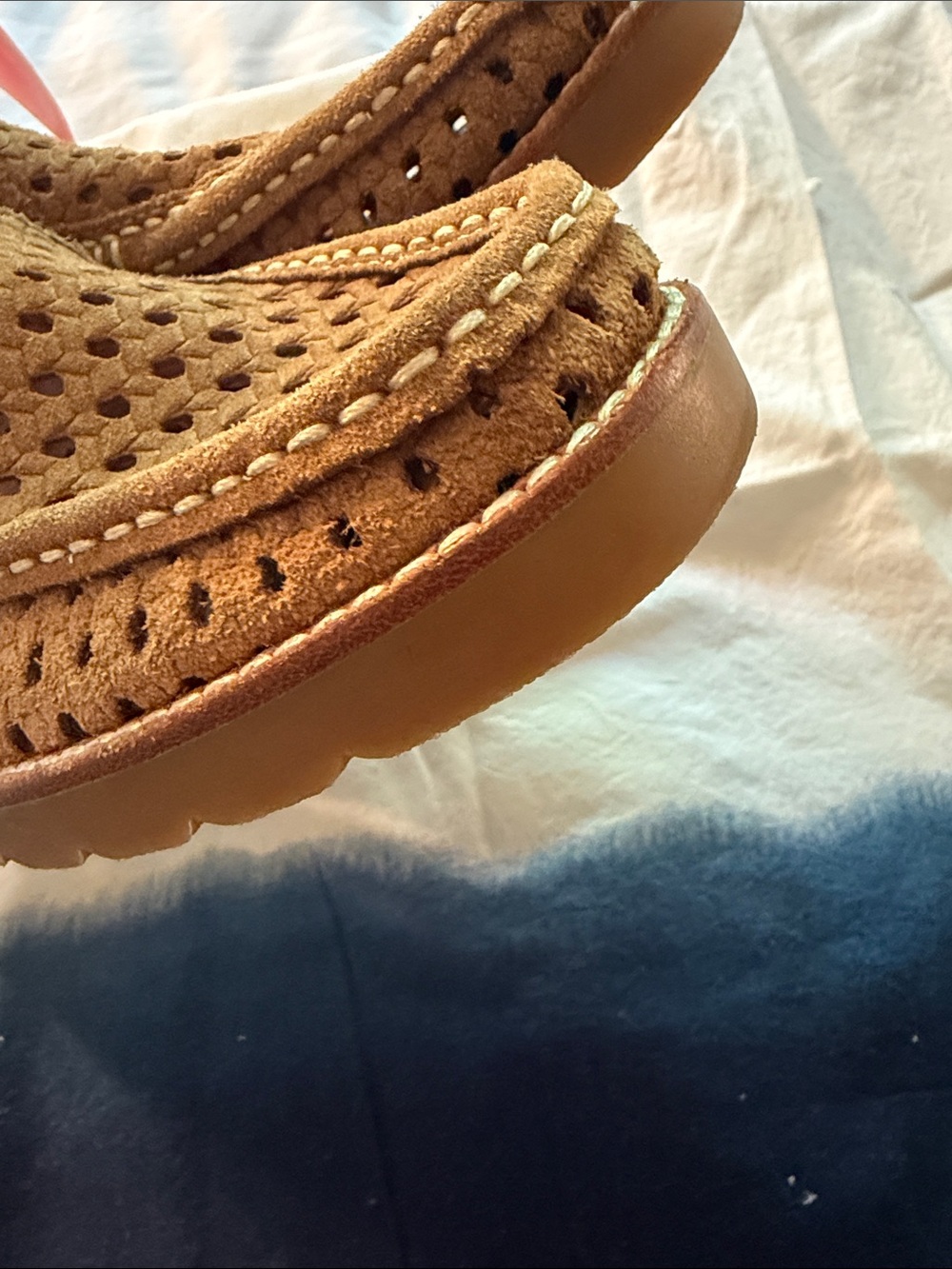 Suede Perforated Slip-On Loafers - Brown - Picture 9 of 9